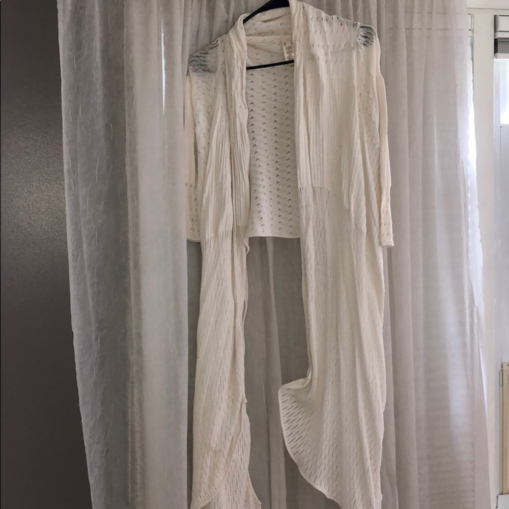 White tie front sweater